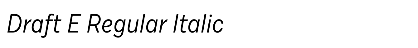 Draft E Regular Italic